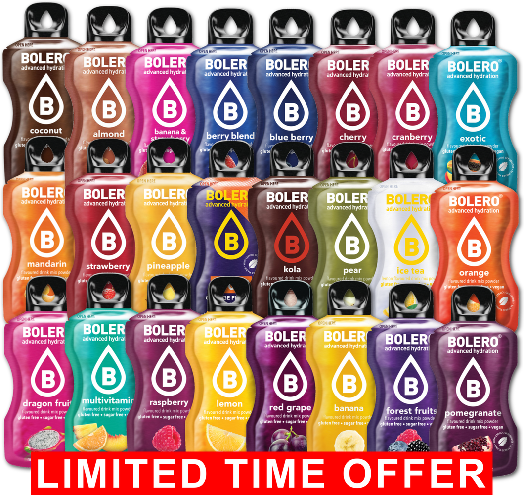 Bolero Advanced Hydration-SALE Mix Bundle of 50 Small Sachet Flavors LIMITED TIME OFFER