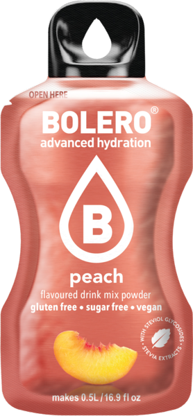 Bolero Advanced Hydration - Peach Small Sachets (Box of 12 Small Sachets)