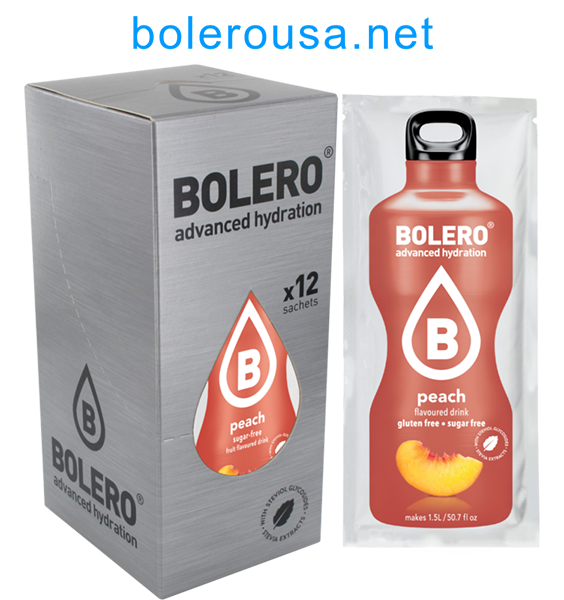 Bolero Advanced Hydration - Peach (Box of 12 Sachets) SALE PRODUCT - EXP 05-30-24